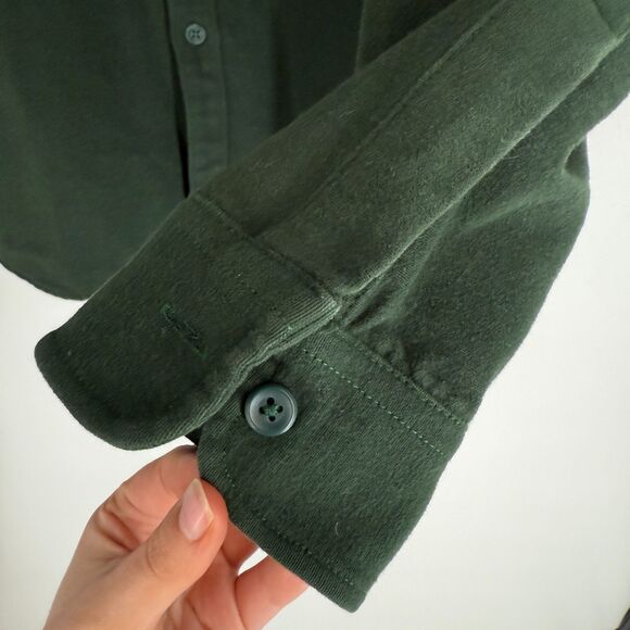 J.Crew Mens Heavyweight Chamois Work Shirt K1202 Cotton Long Sleeve Green SZ XL - Picture 5 of 13